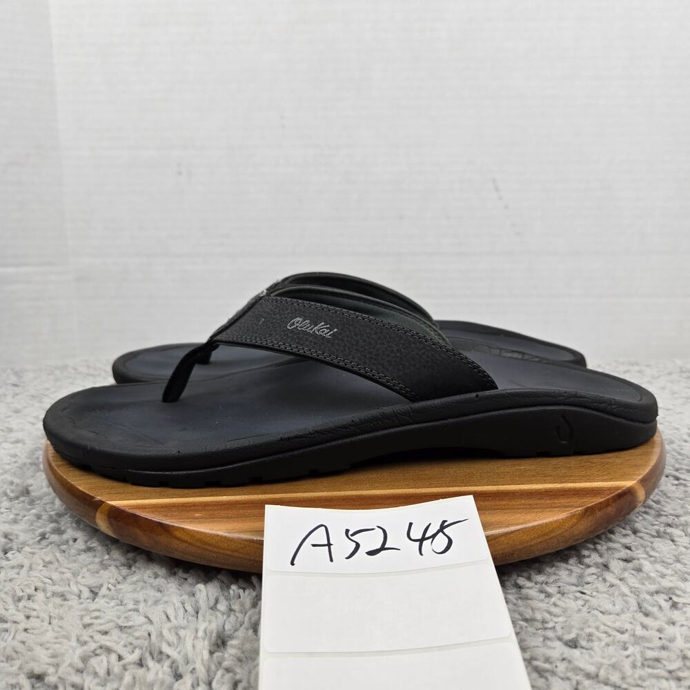 Olukai Mens 13 Ohana Black Dark Shadow Casual Lifestyle Daily Flip Flop Sandals